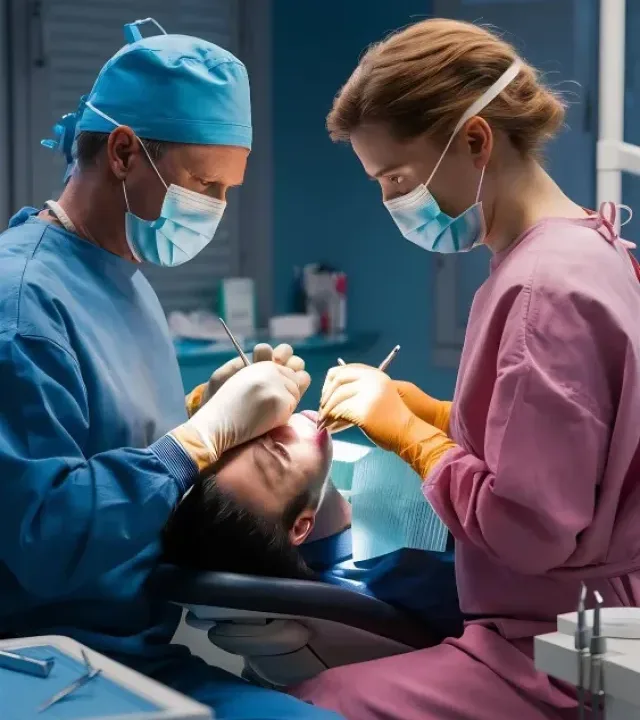 dental implant surgery by 2 dentists